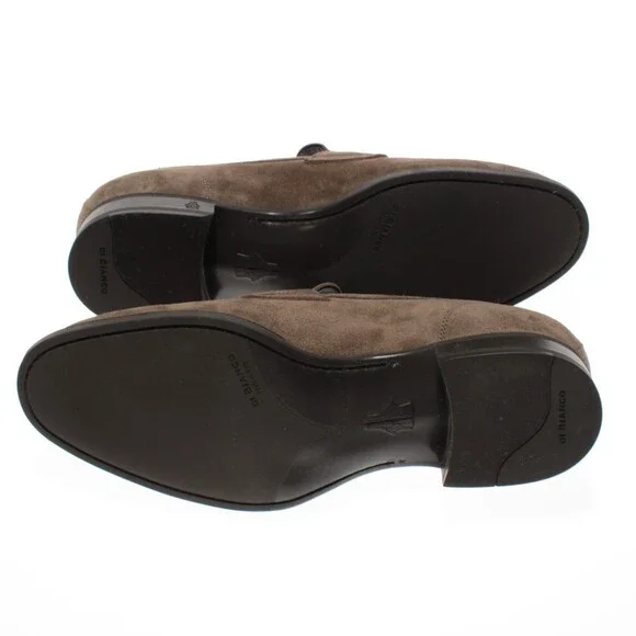 Di Bianco NWB Miseno Cashmere Suede Penny Loafers Size 41.5 (US 8.5) Bark Brown